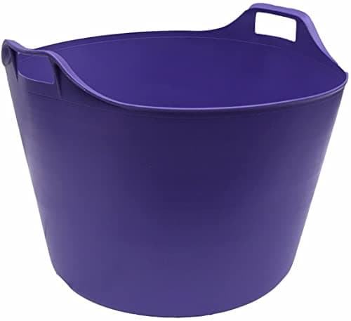 Image of Extra Large Robust Versatile Multipurpose Flexi Tub Plastic Storage Container Laundry Basket/Feeding Bucket Polyethylene Flexi Tub - (PURPLE, 75L)