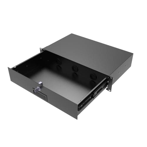 Image of JINGCHENGMEI 2U Server Cabinet Case 19 Inch Rack Mount Lockable Drawer Storage with Lock and Key, 10.8 inch Deep (2U10in)