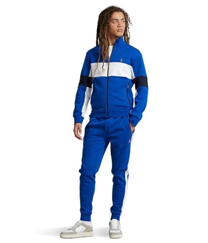 Image of POLO RALPH LAUREN mens Double-knit Track Jacket, Sapphire Star Multi, XXL