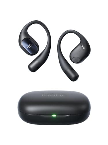 Image of 1MORE Open Ear Earbuds S31, 14.2 mm Driver Deep Bass Earphones, 4 Mics for Clear Call, Bluetooth 5.3, Snug Fit, Lightweight Ear Hooks, 30H Playtime, Wireless Headphones for Sport Workout Yoga, Black