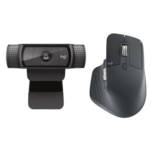 Image of Logitech MX Master 3S - Performance Wireless Mouse, Ergo, 8K DPI+C920 HD Pro Webcam, Full HD 1080p/30fps Video Calling, HD Light Correction, Zoom, FaceTime, Hangouts, PC/Mac/Laptop/Tablet/Chromebook