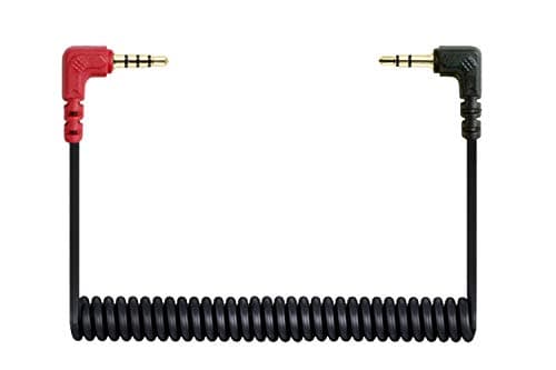 Image of Alphatec Replacement Coiled SC7 Cable 3.5mm TRRS to TRS Microphone Cable - Microphone, Audion & Lavalier to Smartphone Wire for RODE VideoMicro VideoMic Go BOYA 80cm