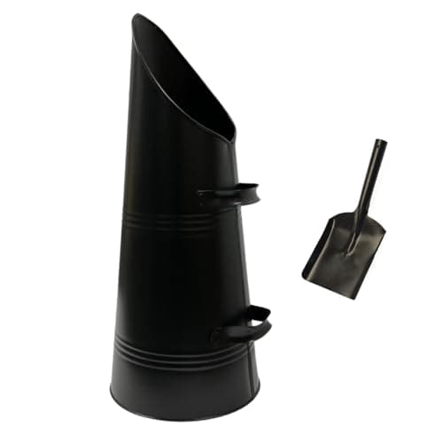 Image of Heavy Duty Anthracite Coal Hod, Bucket Coal Scuttle Black High Quality for Fireplace Fire Side with Free Ash Shovel