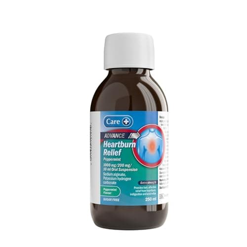 Image of Care Heartburn Advance Indigestion and Heartburn Relief, Peppermint Flavour Oral Suspension, Fast-Acting Soothing Formula for Acid Reflux and Indigestion, Gentle on Stomach, Long-Lasting, 1 x 250ml