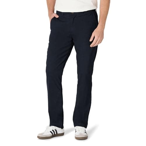 Image of Amazon Essentials Men's Athletic Fit Casual Stretch Chino Work Trousers (Available in Big & Tall), Black, 36W / 30L