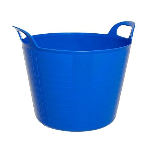 Image of SPECTRAPLAST® 15L Flexi Tub Heavy Duty Plastic Bucket – Multi Purpose Flexible Trug, Garden Tub, Builders Bucket, Storage Basket for Home, Cleaning, Laundry, Gardening – 10 Colours (BLUE)
