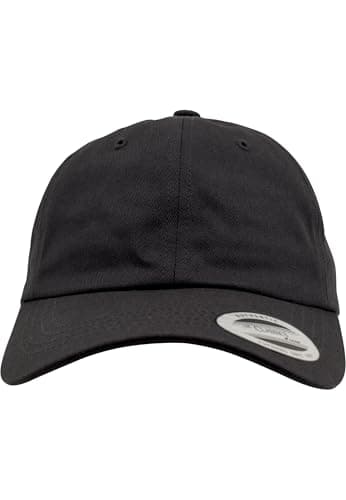 Image of Yupoong Flexfit Low Profile Cotton Twill Unisex Dad Hat Cap für Damen und Herren, 6 Panel Baseball Cap unstructured mit Messingverschluss, black, One Size