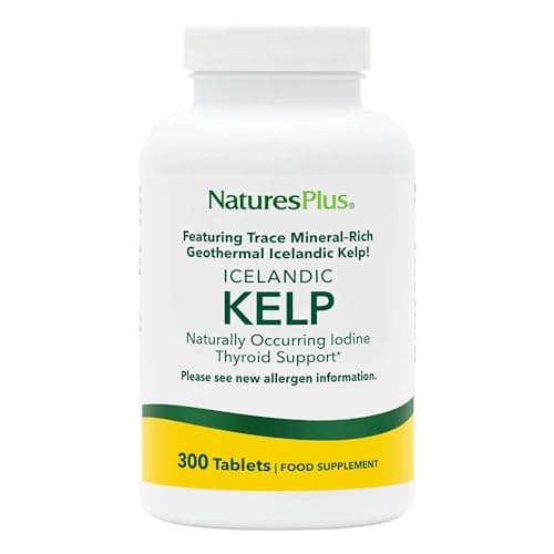 Image of NaturesPlus Geothermal Icelandic Kelp - Natural Iodine Supplement Rich in Trace Minerals – Thyroid, Energy and Metabolism, Skin, Cognitive Function – 300 Tablets, 300 Servings