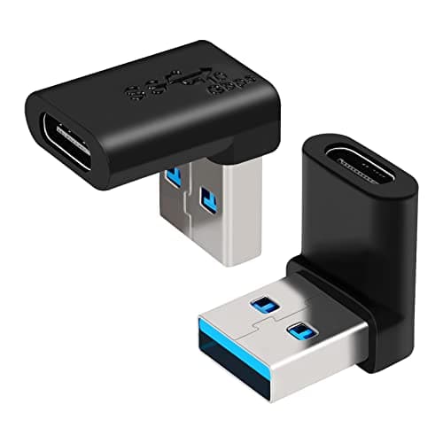 Image of USB C to USB Adapter (2 Pack), Seminer Right Angle USB C Female to USB 3.2 Male Adapter 90 Degree Adapter, 10Gbps Type C Converter for Samsung, PC, Laptops