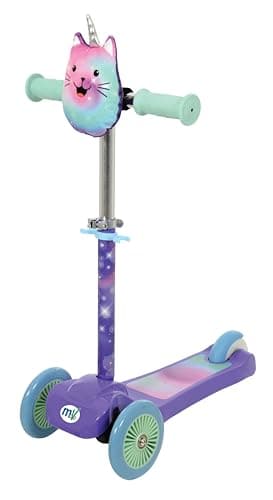 Image of MoVe Mini Go! 3 Wheel Tri Scooter for Kids | Tilt & Turn Scooters with Squishle Pouch Cute Character | Ages 3+ | Adjustable Height Toddler Boys & Girls First Scooter (Caticorn)