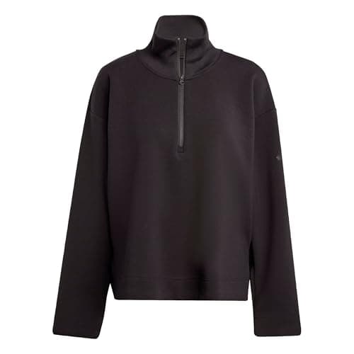 Image of adidas Women's Soft Lux Quarter-Zip Sweatshirt, black, L