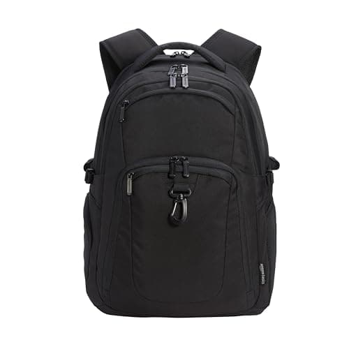 Image of Amazon Basics Backpack, 17-Inch Laptop Rucksack for Men Women, School Work Travel Bag, Black