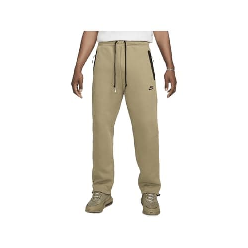 Image of Nike Tech Men's Fleece Open-Hem Pants (HJ6533-276, Neutral Olive/Black), Neutral Olive/Black, Medium