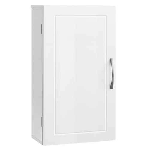 Image of VASAGLE Bathroom Wall Cabinet, Wall-Mounted Bathroom Storage Cabinet, 18 x 30 x 60 cm, Medicine Cabinet with Adjustable Shelves, Cloud White BBK322WB01