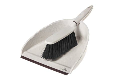 Image of Greener Cleaner Premium Dustpan and Brush Set, 100% Eco-Friendly Recycled Wood and Plastic, High Quality Bristle Fibers, Easy collect rubber front edge, Patented Eco-Flex Technology, Comfort Grip Handle, Nesting Parts and Hanging Hole for Compact Storage, Choice of Popular Rustic Colors