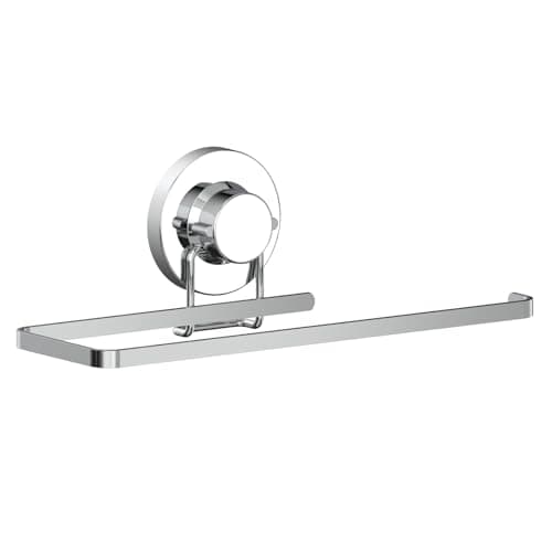 Image of Poywaze Kitchen Roll Holder with Suction Cup, No Drilling Wall Mounted Paper Towel Holder, Waterproof Rustproof Stainless Steel Silver Kitchen Towel Holder