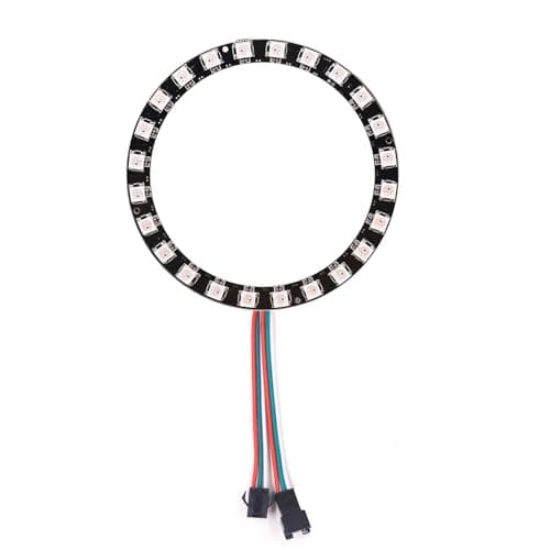 Image of GQL 5V RGB LED Ring, WS2812 IC 5050 SMD Addressable Lights (24 Bits, Black Board)