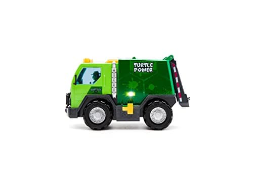 Image of Teenage Mutant Ninja Turtles Toy, Thrash 'N' Battle Garbage Truck with 3 Sewer Cap Launchers, Lights & Sounds, TMNT Mutant Ninja Turtle Vehicle for Kids, Ages 3+