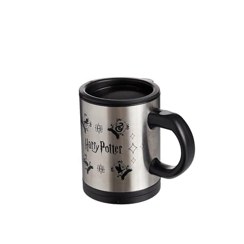 Image of Harry Potter Self Stirring Drinks Mug 300ml Battery Powered Cup for Coffee, Tea, Hot Chocolate & More, Black
