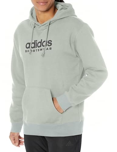 Image of adidas Men's All Szn Fleece Graphic Hoodie Hooded Sweatshirt, Wonder Silver, S