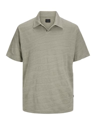 Image of JACK & JONES Men's Jprblatate Split Neck Polo Shirt, Dried Sage, L