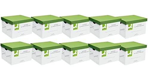 Image of Q-Connect MegaStore Box Green and White (Pack of 10),383 x 430 x 295 mm