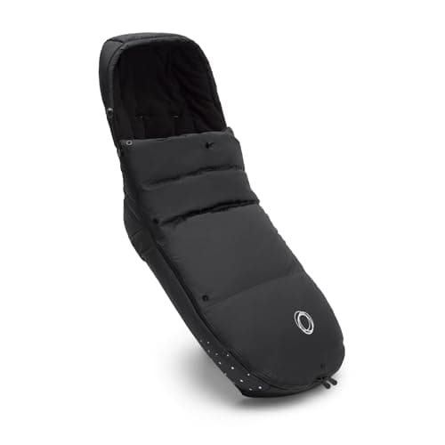 Image of Bugaboo Winter Performance Footmuff for Winter and Extreme Weather, Must-Have Pushchair Accessory with Hood, Shoe Shield and Two-Way Zipper, Warm Cosy Toes in Midnight Black