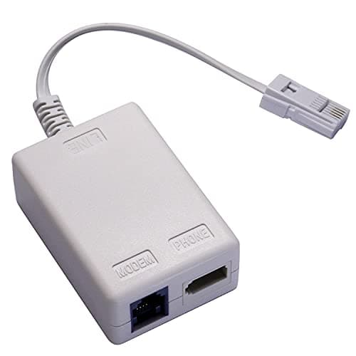 Image of Casoter 6P4C Wideband Filter for BT Broadband ADSL Router/Modem, One BT Plug to One BT Socket & One RJ11 ADSL Adapter Splitter,1 Pack