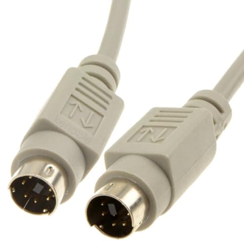 Image of kenable PS2 Cable 6 Pin Mini Din Male to Male Switchbox Keyboard Mouse Lead Grey 10m