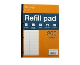 Image of Ryman Refill Pad A4 Ruled With Wide Margin 400 Pages 200 Sheets