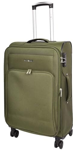 Image of Divergent Retail Travel Bag 8 Wheel Expandable Luggage Soft Suitcase Trolley Case Diego Khaki (Khaki, Medium)