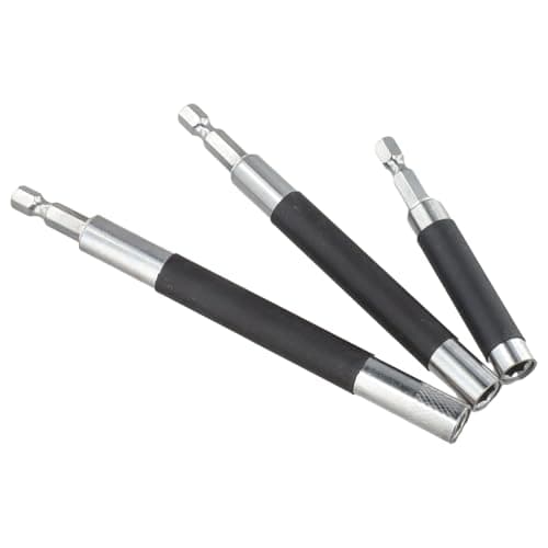 Image of EasyByMall 6PCS Adjustable Length Screw Drive Guide Set with Self-Retracting Sleeve, 1/4'' Hex Bit Holder for Impact Drivers and Drills (80mm-240mm)