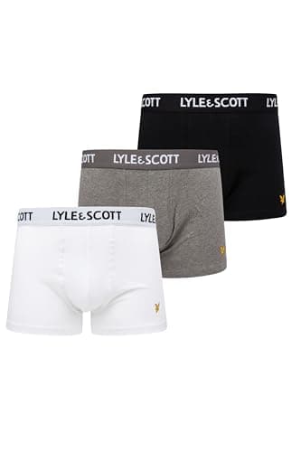 Image of Lyle & Scott Mens Barclay 3 Pack Trunks Black/White/Grey XL