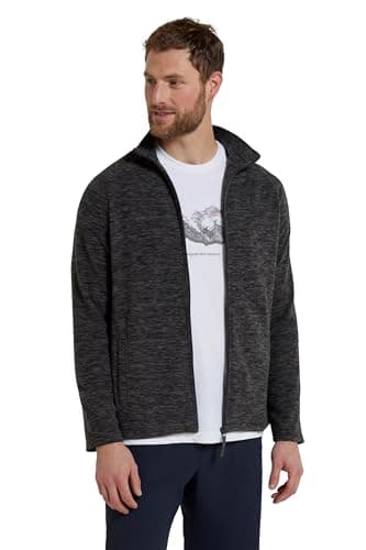 Image of Mountain Warehouse Snowdon Mens Full Zip Fleece - Midlayer Pullover, Breathable Jacket, Soft Outerwear, Smooth Fleece Top - For Spring Summer, Travelling Charcoal XL