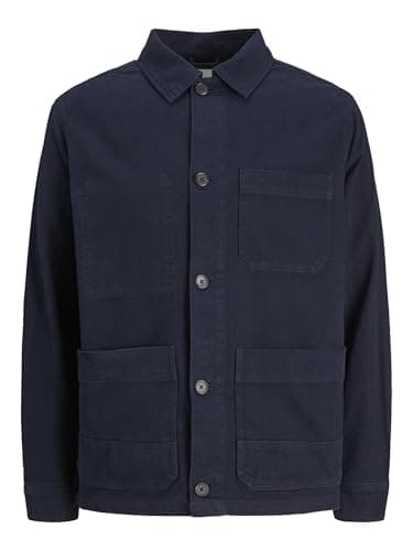 Image of JACK & JONES Men's Jprccderry Worker L/S Overshirt Sn, Dark Navy, S