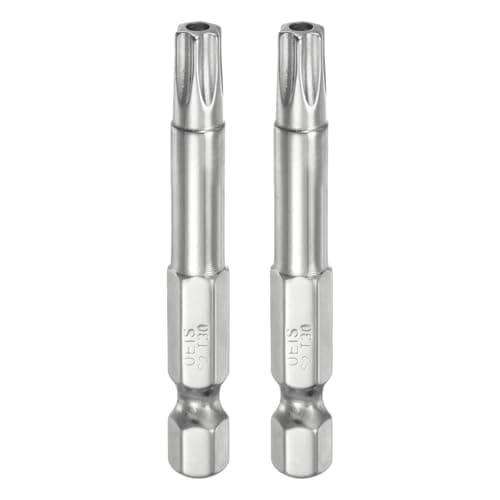 Image of sourcing map 2pcs T30 Security Torx Bit 1/4" Hex Shank 2" Long S2 Steel Magnetic Tamper Resistant Star Bits Screwdriver Torx Head with Hole for Driver Drill Bits Remove Fastening Screws