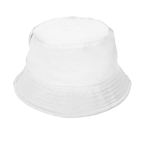 Image of Sibba Bucket Hat Summer Fisherman Sunshade Caps Unisex Packable Hats for Women Men Holidays Hiking Camping Shopping 56-58cm Plain Colors (White)