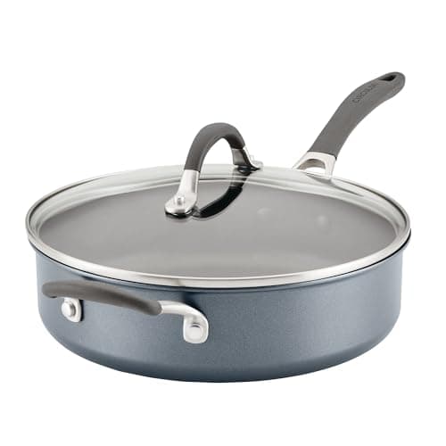 Image of Circulon Scratch Defense Saute Pan with Lid 28 cm - 4.7 L Non-Stick Induction Cooking Pot with Extremely Durable Non-Stick Coating, Dishwasher and Oven Safe, Grey