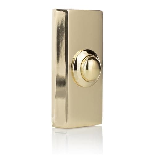 Image of BYRON Wired Door Bell Push Button – Simple Design – Compatible with Most Chimes – Easy Installation with E4ALL Thankyou card (BRASS)