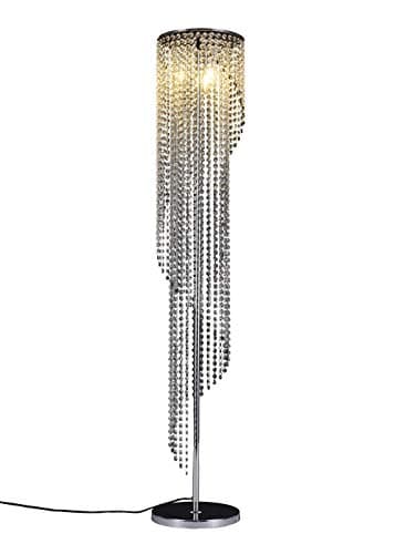 Image of Surpars House Sparkling Elegant Raindrop Crystal Floor Lamp,Silver