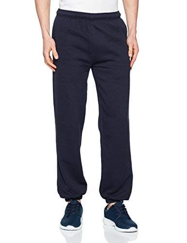 Image of Fruit of the Loom Men's Premium Elasticated Cuff Jog Pants Relaxed Sports Jogger, Blue (Deep Navy Az), W35/L32 (Manufacturer Size: L)