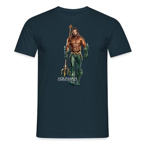 Image of Spreadshirt Aquaman Movie Aquaman Portrait Men's T-Shirt, XXL, Navy