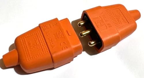 Image of 10Amp In-Line Flex Connector 3 Pin Cable Wire Joiner 3 Core Orange