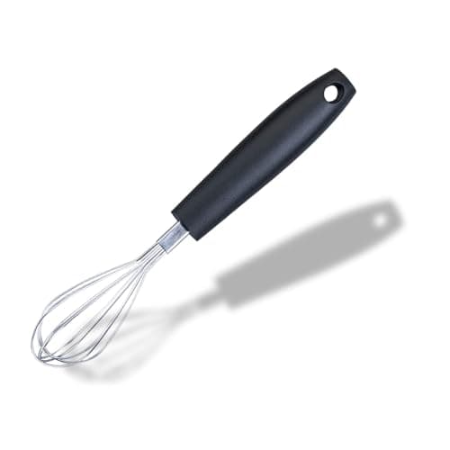 Image of Fackelmann INITIAL Mini Egg Whisk, Stainless Steel, Plastic Handle, Small Balloon Wire Whisk, Whipping & Beating Cream, Manual Coffee Whisk, Baking Beating & Stirring, 22cm