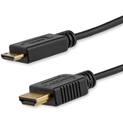 Image of StarTech.com 6ft Mini HDMI to HDMI Cable with Ethernet - 4K 30Hz High Speed Slim Mini HDMI to HDMI Adapter Cable - Mini HDMI Type-C Device to HDMI Monitor/Display - Video Converter Cord (HDMIACMM6S)