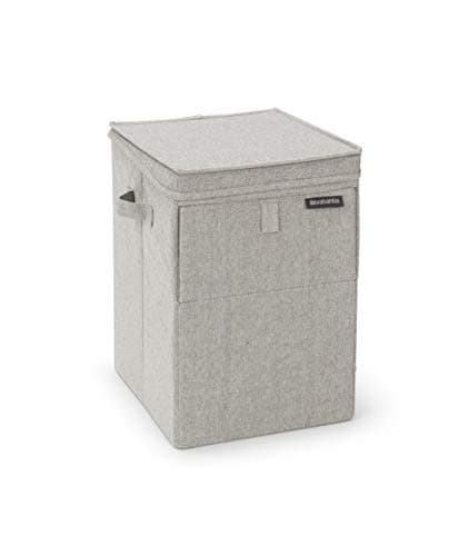Image of Brabantia - Stackble Laundry Box - Front And Top Opening - Space Efficient - Easy To Unload - Lightweight Grips - Large Opening Dirty Clothes - Grey - 35L