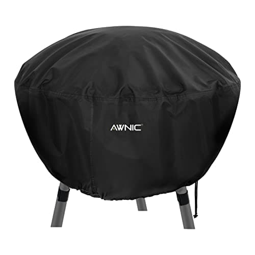 Image of AWNIC Fire Pit Cover Waterproof Round Firepit Cover with Hook and Loop Fasteners 420D Polyester Ø80x50cm