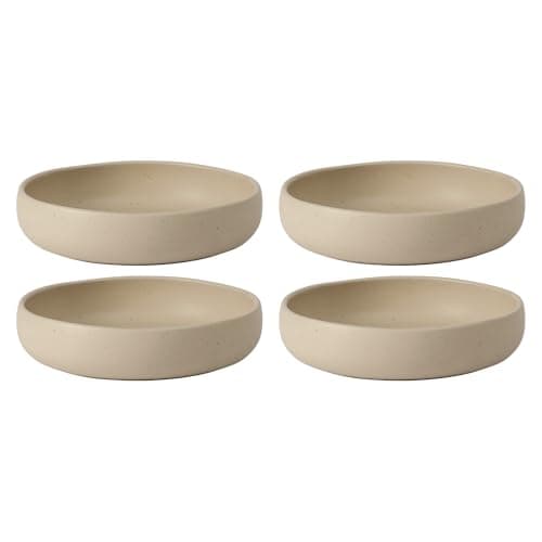 Image of Bloomhouse - Two Time Oprah's Favorite Things Winner - Corsica Clay 4-Piece Meal and Pasta Bowl Set – Cappuccino Cream Stoneware for Dinner, Serving & Everyday Use