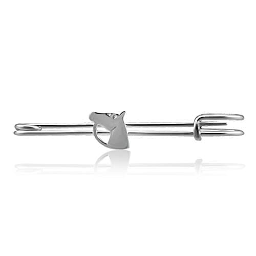 Image of WithLoveSilver 925 Sterling Silver Stock Pin Horse Head Horseshoe Equestrian Brooch Pin by WithLoveSilver