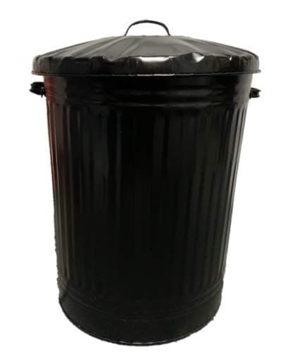 Image of KetoPlastics 90L BLACK METAL DUSTBIN WASTE BIN RECYCLING IDEAL FOR HOME AND KITCHEN CAN BE USED OUTDOORS